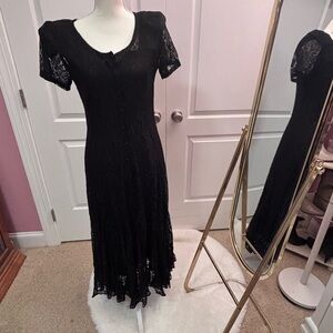 Nostalgia Black Lace Maxi dress 80/90s dress